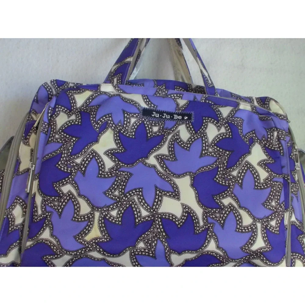 Ju-Ju-Be Be Prepared Diaper Bag Perky Perennials Purple Floral Travel Tote Bag